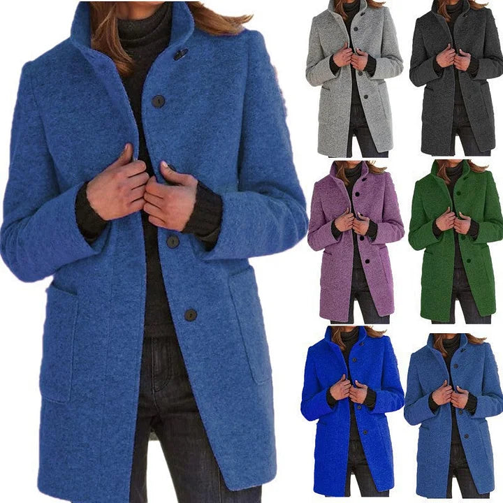 Button-Front Coat for Women - A-Line - Image 14