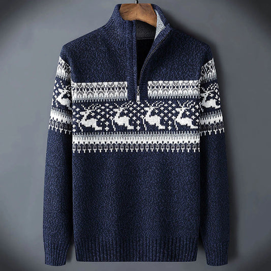 Fair Isle Quarter Zip Sweater for Men - Image 2