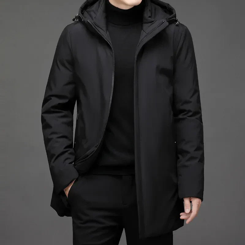Hooded Zip-Up Jacket for Men - Adjustable Hood - Image 3