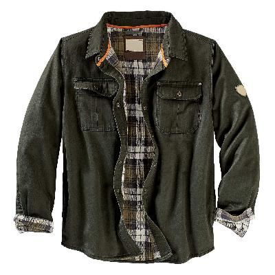 Flannel Lined Shirt Jacket for Men - Long Sleeve - Image 4