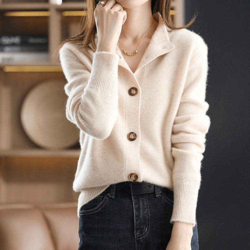 Button-Down Sweater Cardigan for Women - Long Sleeve - Image 2