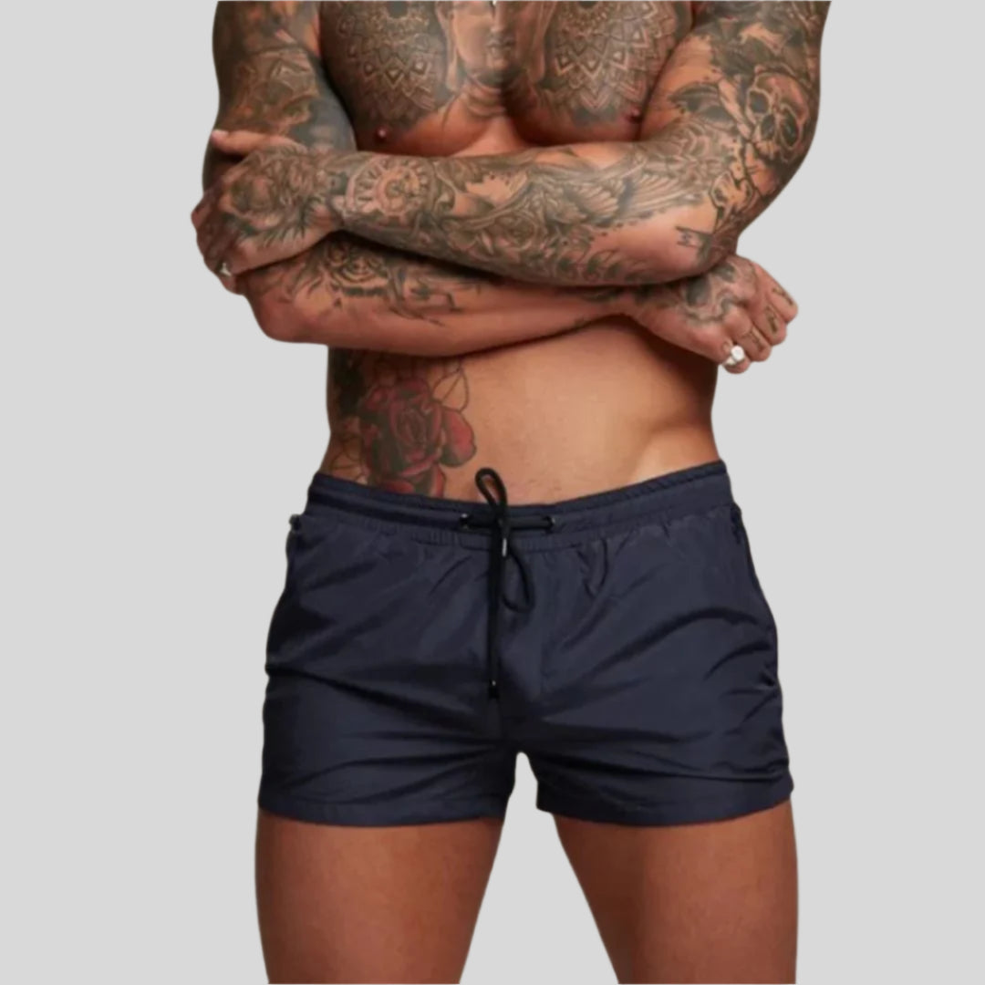 Swim Trunks for Men - Short Length Drawstring Waist - Side Zip Pocket Fitted Athletic - Image 7