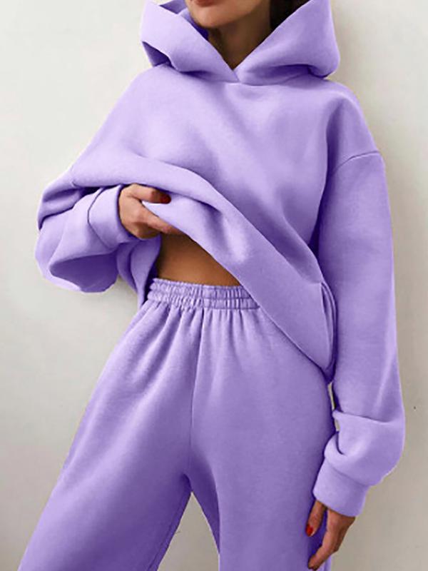Hoodie Sweatpants Set for Women - Long Sleeve - Image 8