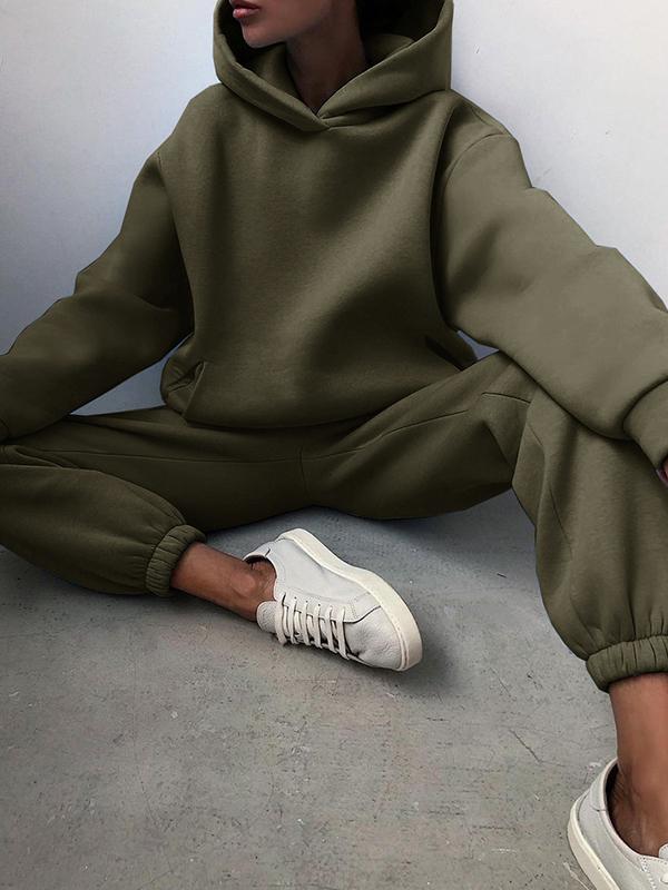 Hoodie Sweatpants Set for Women - Long Sleeve - Image 12
