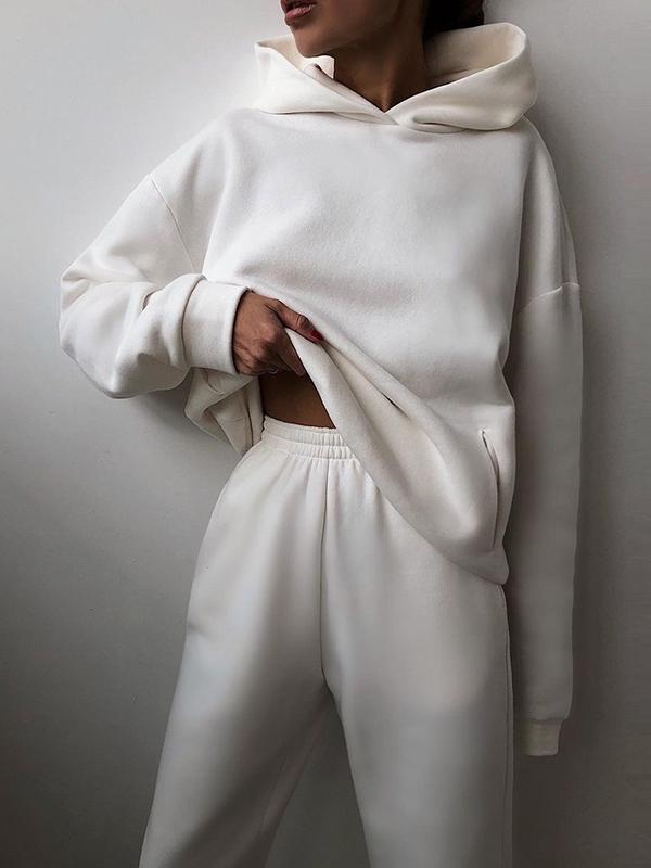 Hoodie Sweatpants Set for Women - Long Sleeve - Image 9