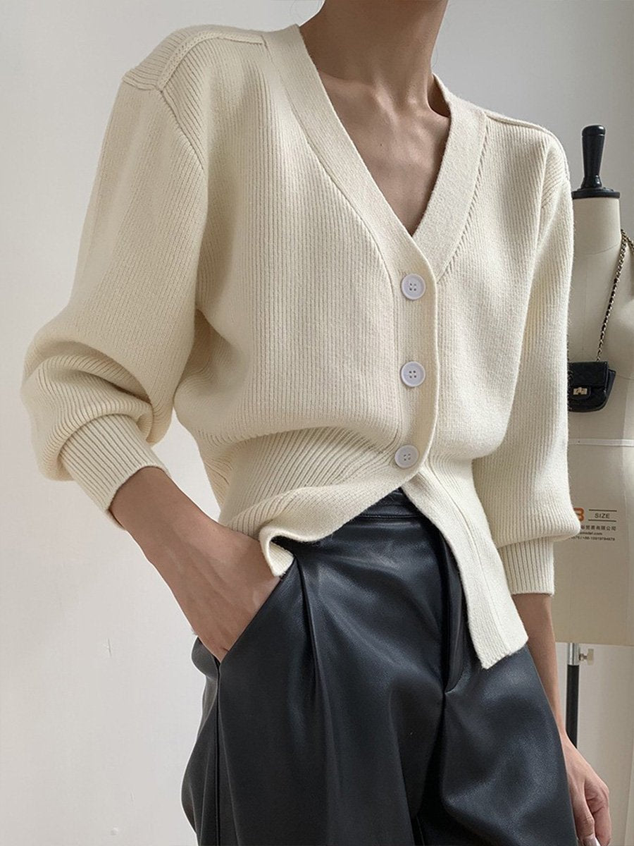V-Neck Cardigan for Women - Cropped - Image 1