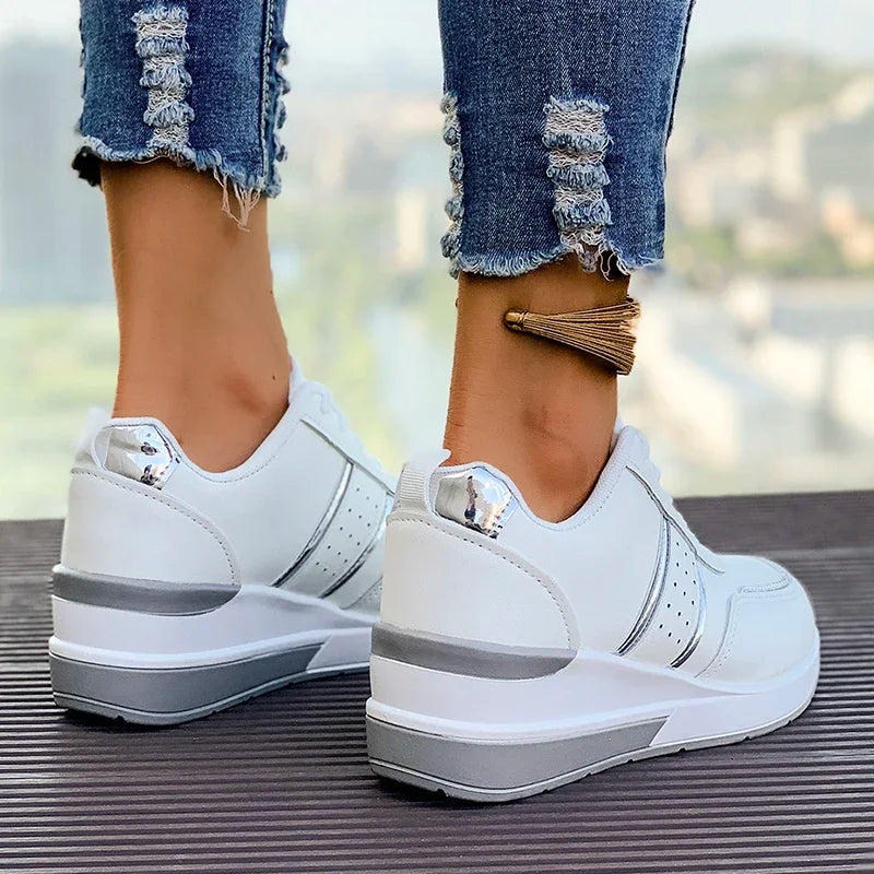 Lace-Up Sneakers Shoes for Women - Colorblock - Image 4