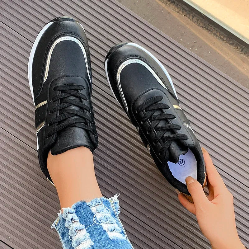 Lace-Up Sneakers Shoes for Women - Colorblock - Image 6