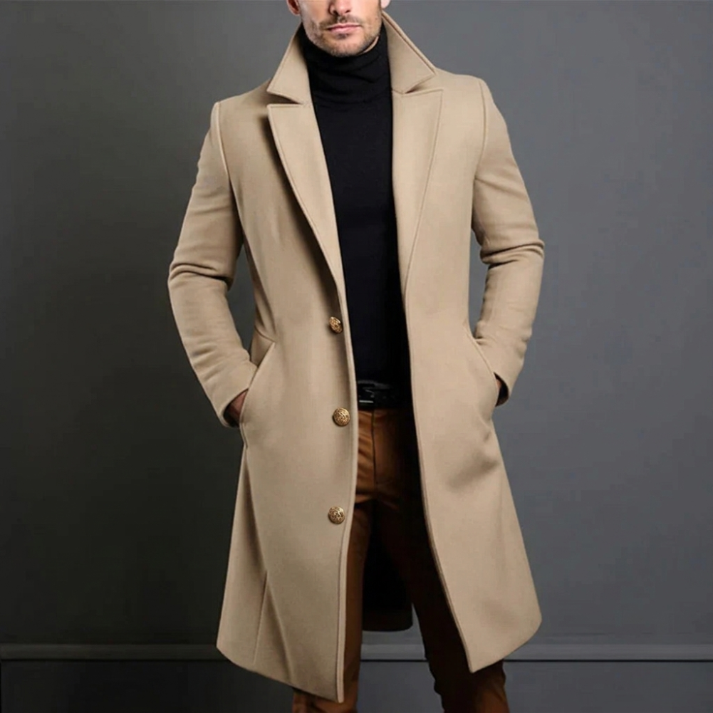 Long Formal Winter Coat for Men - Image 1