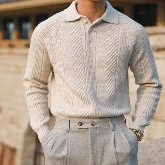 Image of Men's Long Sleeve Knit Zip Polo