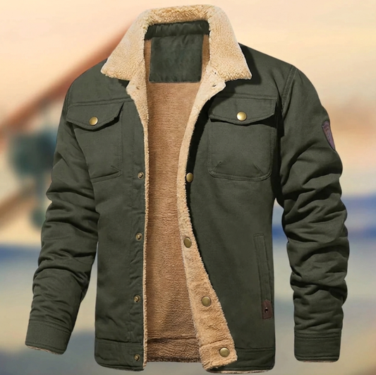 Men's Lined Bomber with Chest Pockets - Image 1