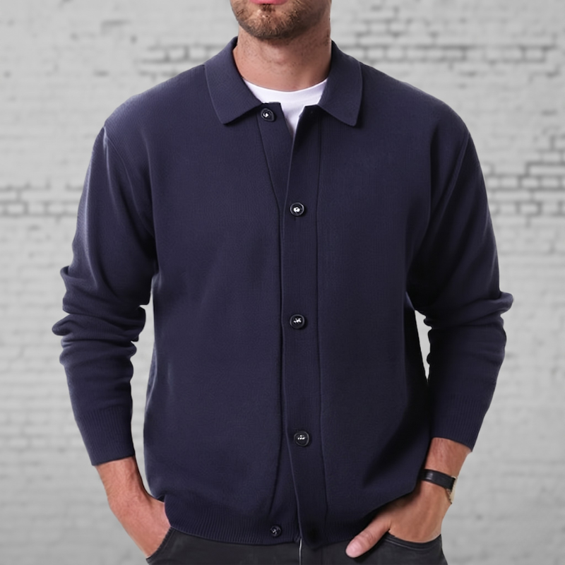 Men's Patch Pocket Button-Down Cardigan Jacket - Image 1