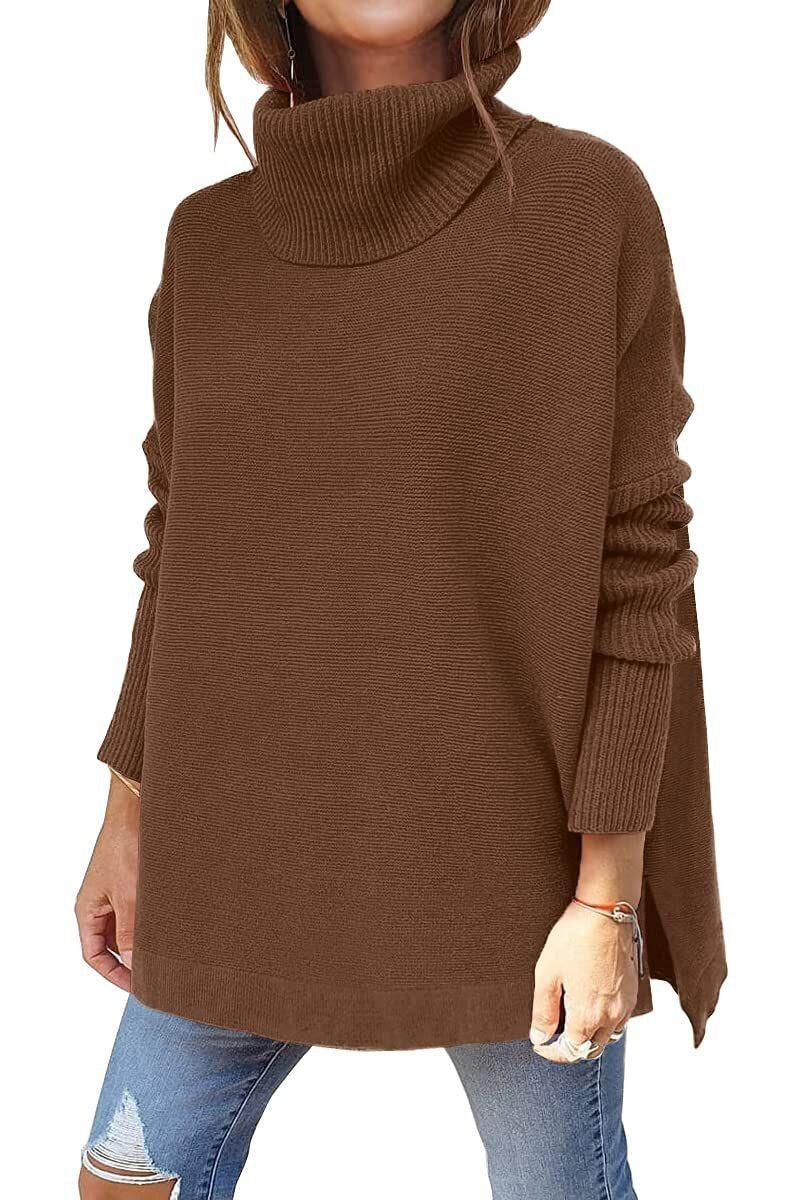 Oversized Turtleneck Sweater for Women - Relaxed - Image 6