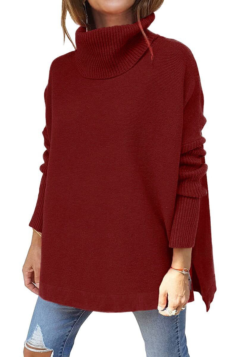 Oversized Turtleneck Sweater for Women - Relaxed - Image 7