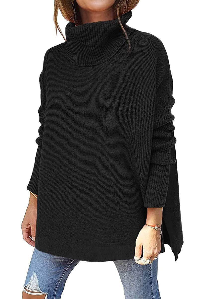Oversized Turtleneck Sweater for Women - Relaxed - Image 3