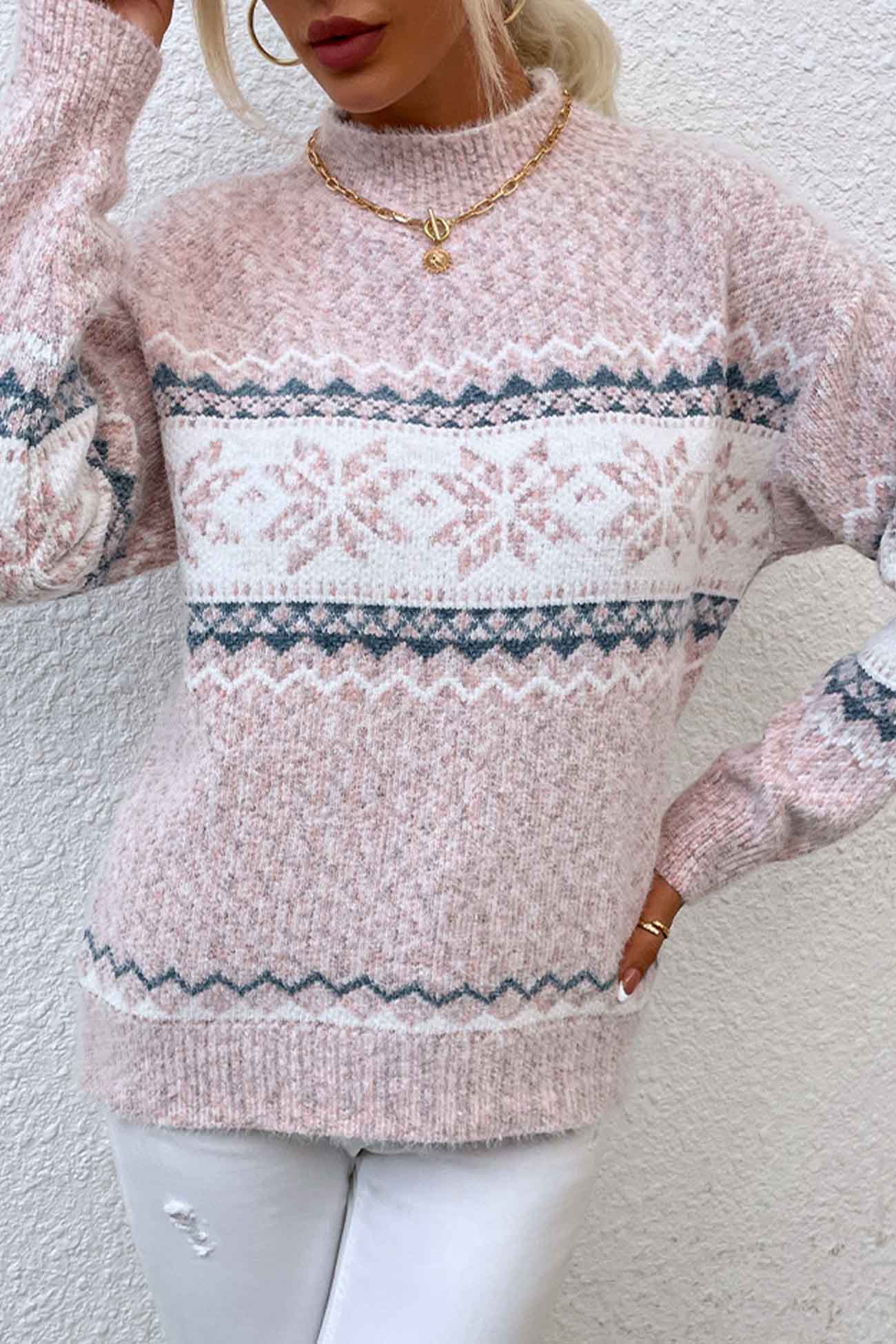 Fair Isle Crew Neck Sweater for Women - Relaxed - Image 2
