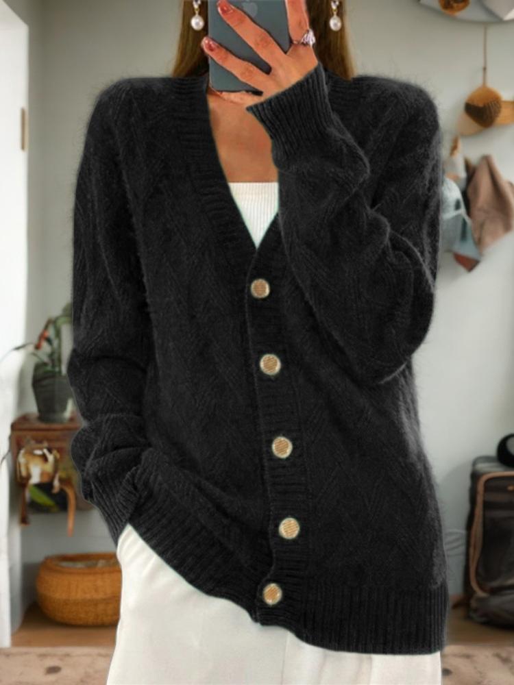 Button-Front Cardigan Sweater for Women - V-Neck - Image 4