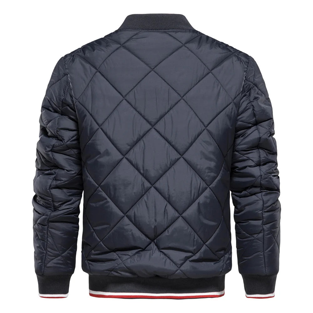 Ribbed Quilted Bomber Jacket for Men - Image 2