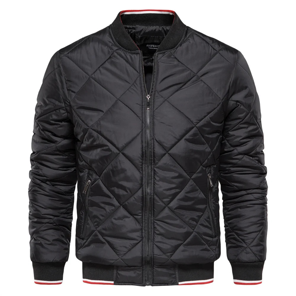Ribbed Quilted Bomber Jacket for Men - Image 3