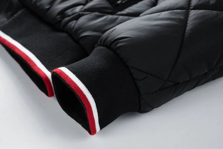 Ribbed Quilted Bomber Jacket for Men - Image 4