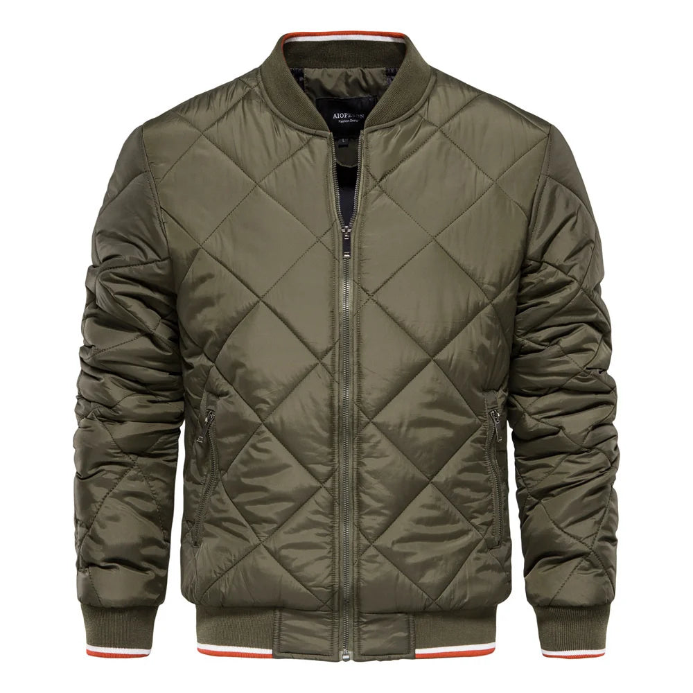 Ribbed Quilted Bomber Jacket for Men - Image 5