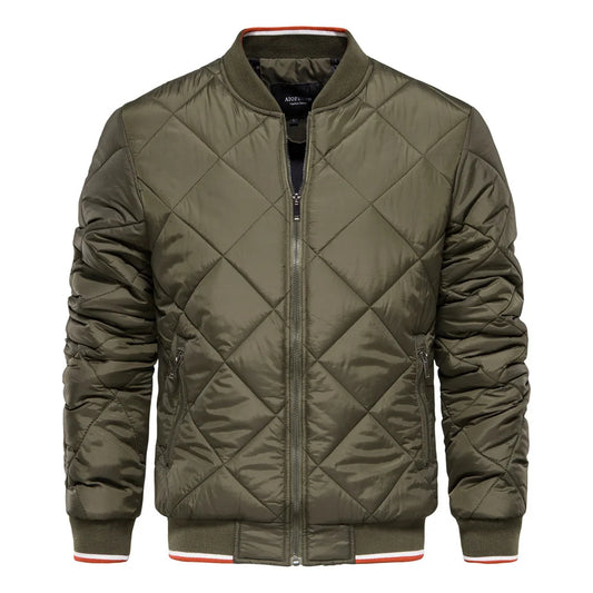 Ribbed Quilted Bomber Jacket for Men - Image 5