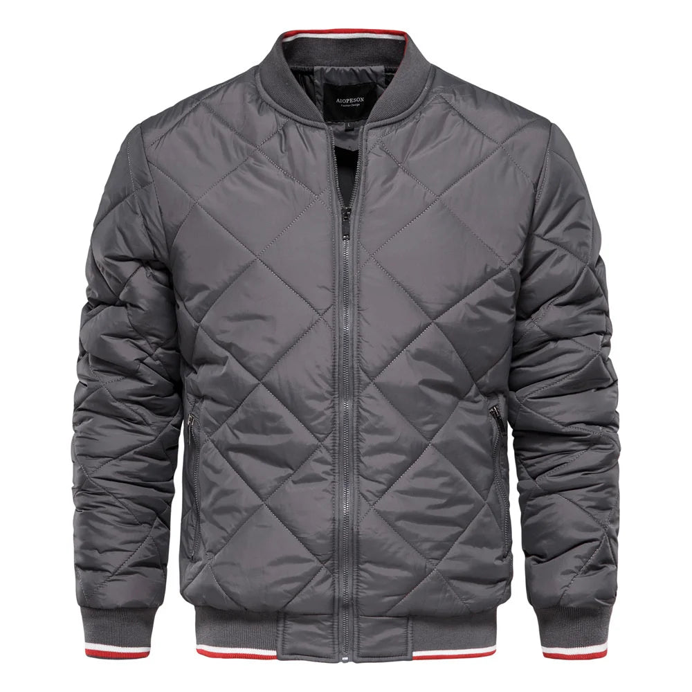 Ribbed Quilted Bomber Jacket for Men - Image 6