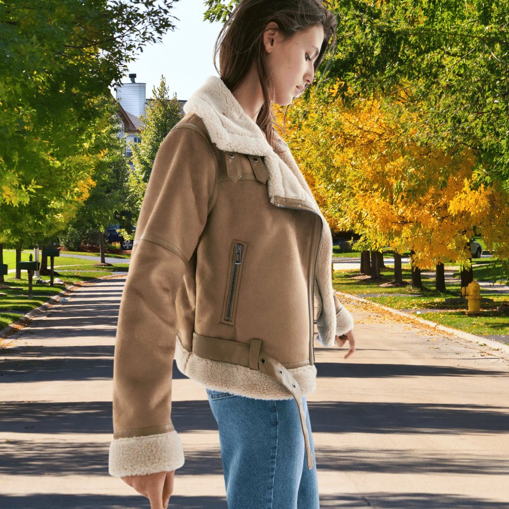 Aviator Jacket for Women - Belted - Image 6