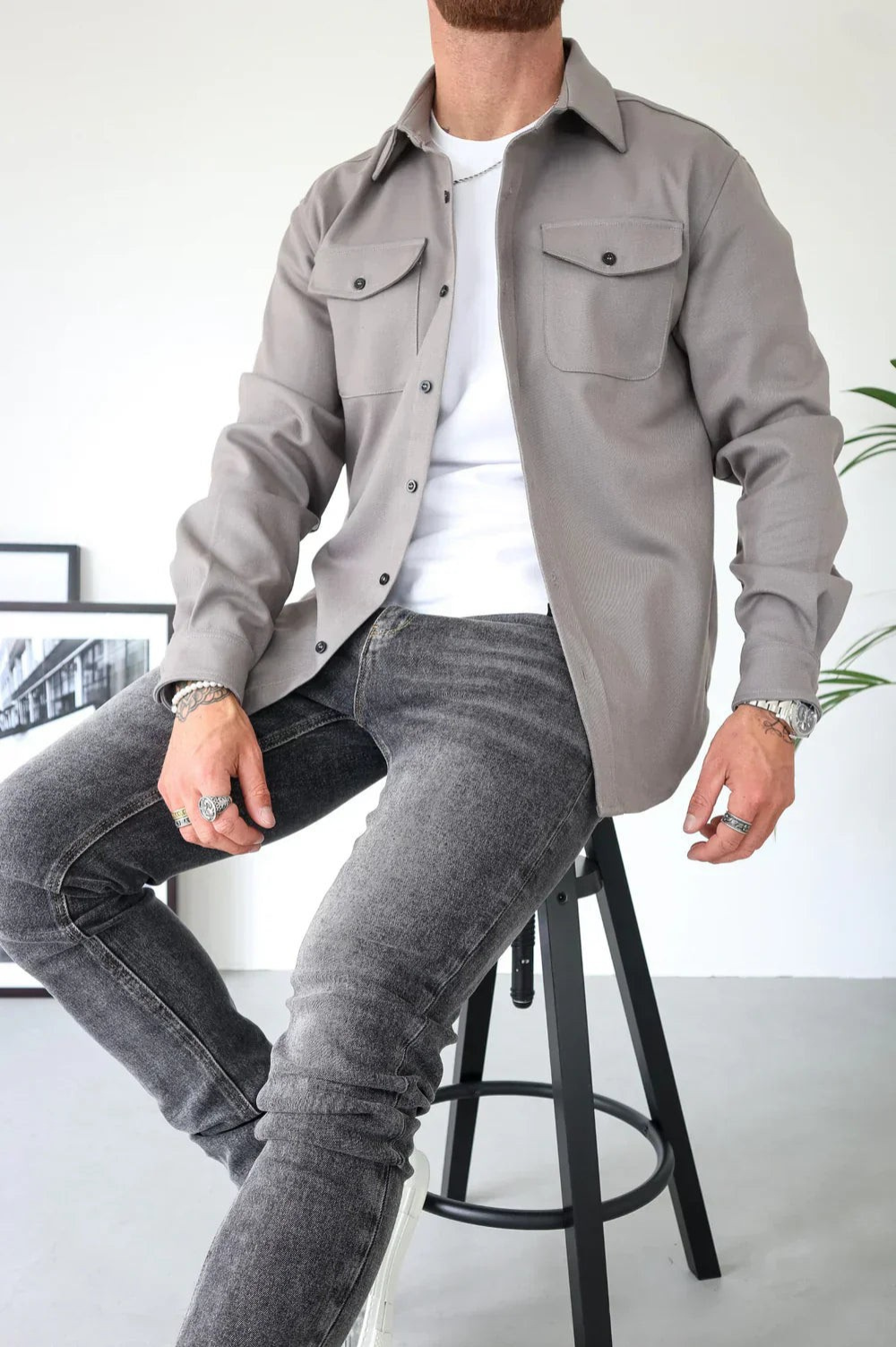 Shirt Jacket for Men - Button-Up Overshirt - Image 1