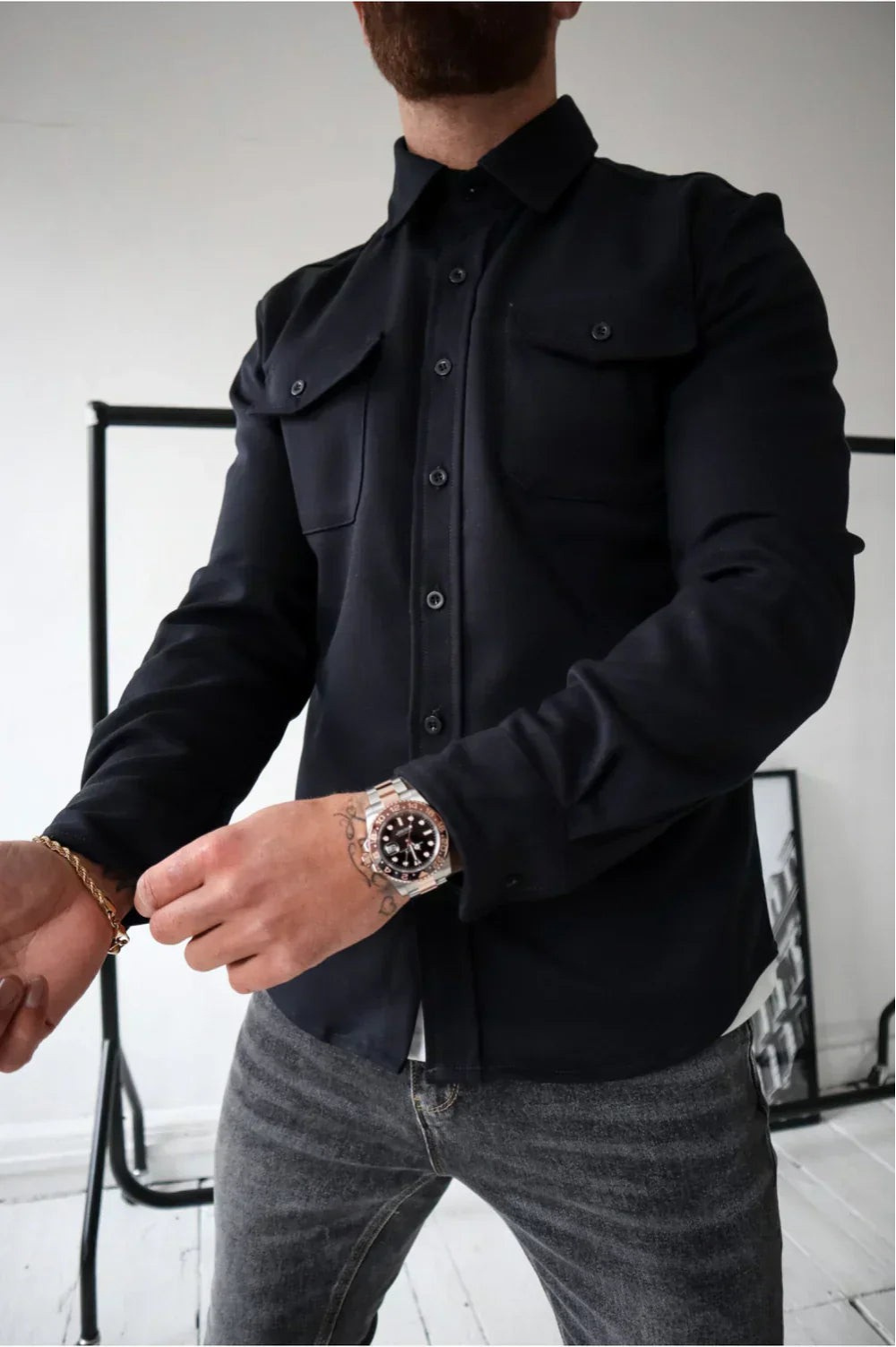 Shirt Jacket for Men - Button-Up Overshirt - Image 1