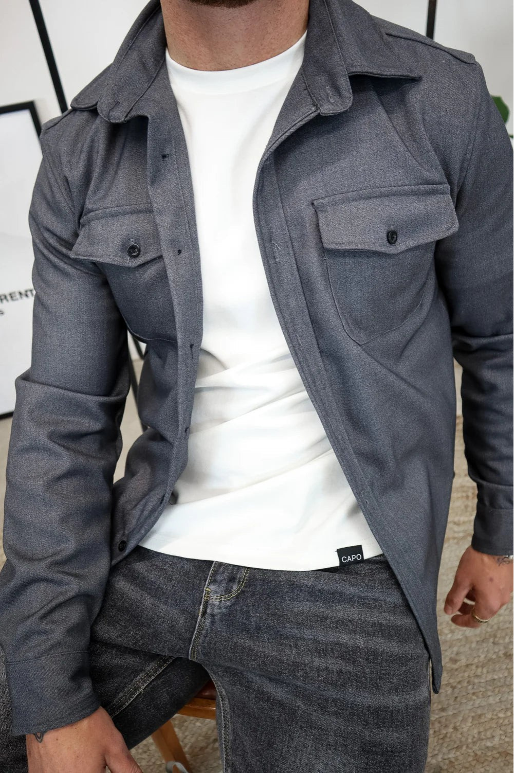 Shirt Jacket for Men - Button-Up Overshirt - Image 1