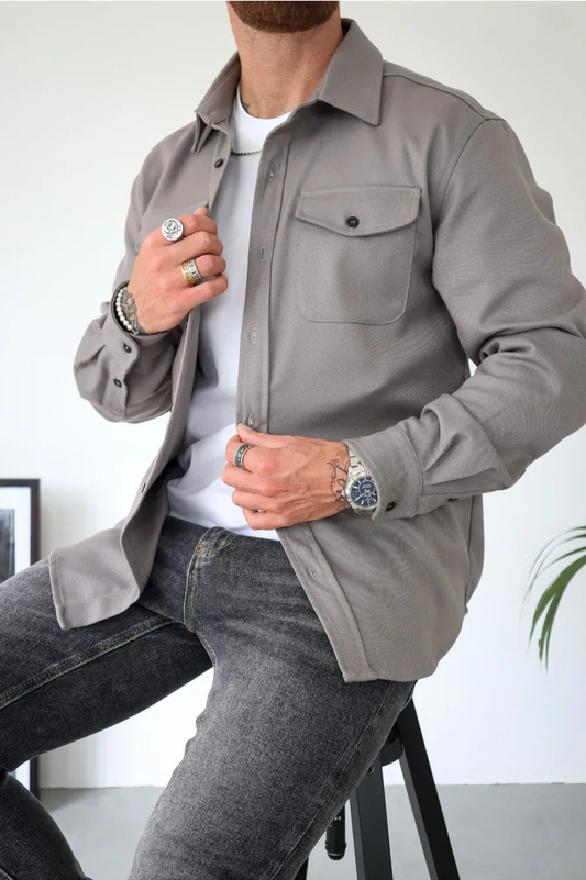 Shirt Jacket for Men - Button-Up Overshirt - Image 2