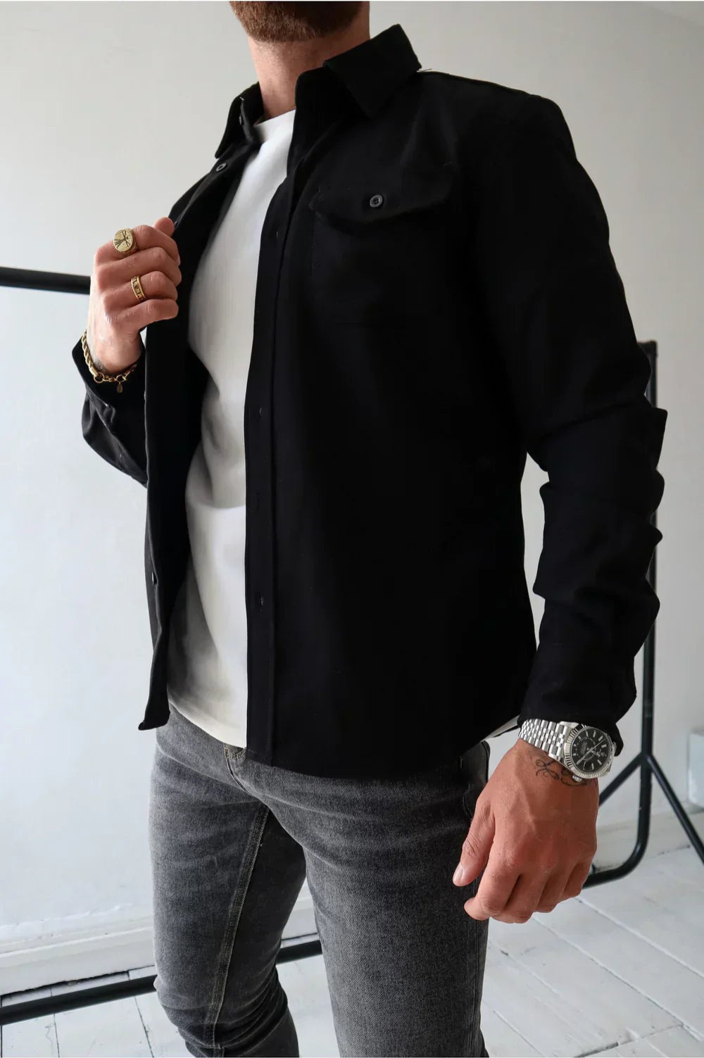 Shirt Jacket for Men - Button-Up Overshirt - Image 2