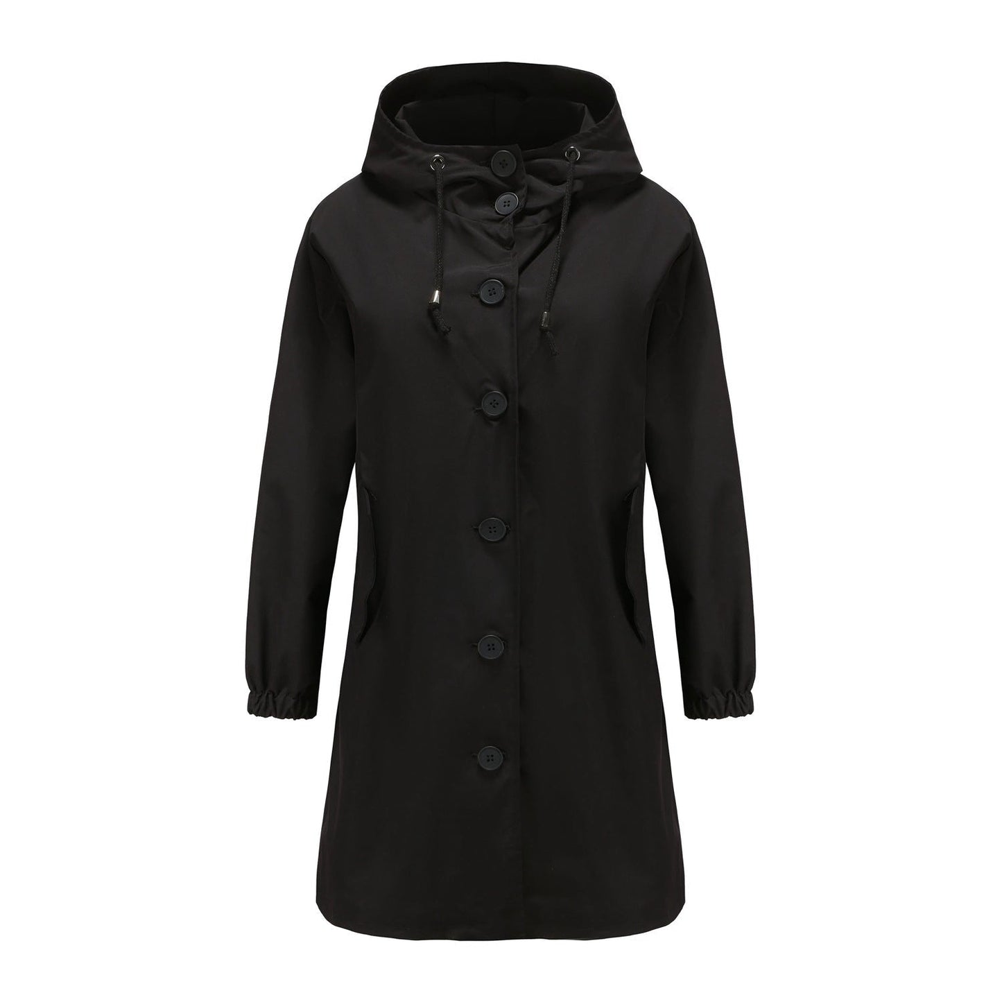 Hooded A-Line Coat for Women - Button Front - Image 6