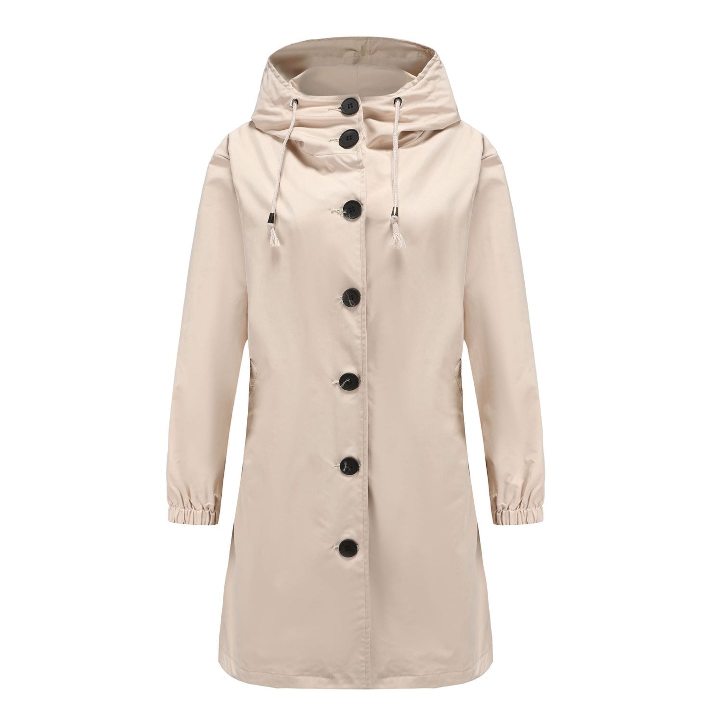 Hooded A-Line Coat for Women - Button Front - Image 1