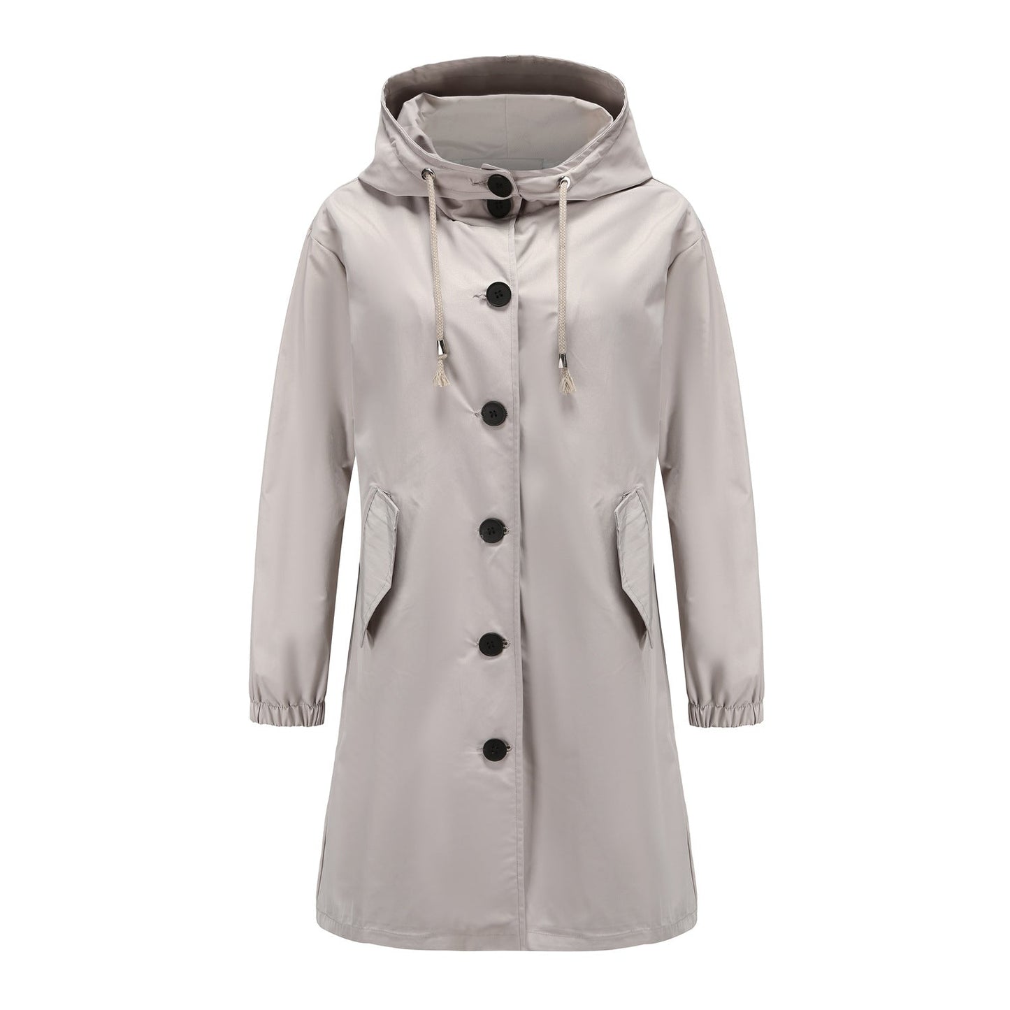 Hooded A-Line Coat for Women - Button Front - Image 4