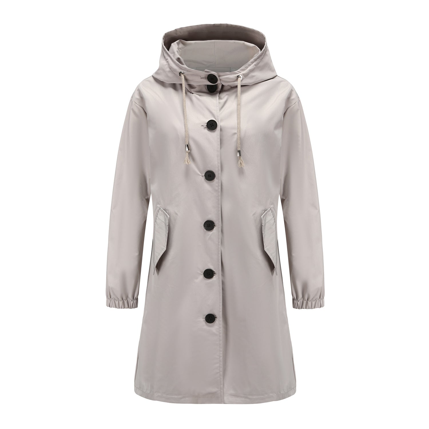 Hooded A-Line Coat for Women - Button Front - Image 4