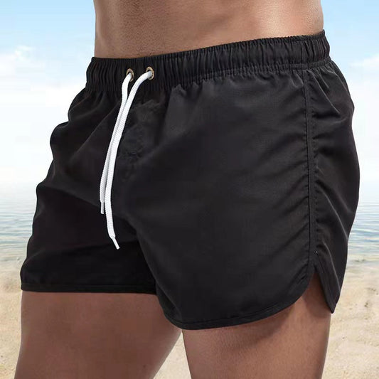 Swim Trunks for Men - Elastic Waist Drawstring Waist - Running Shorts Side Split Hem - Image 1