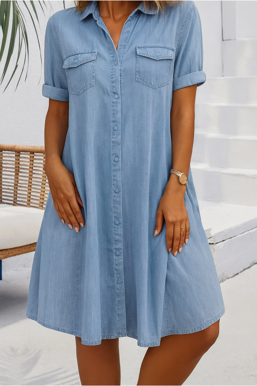 Image of Women's Button-Down A-Line Mini Dress