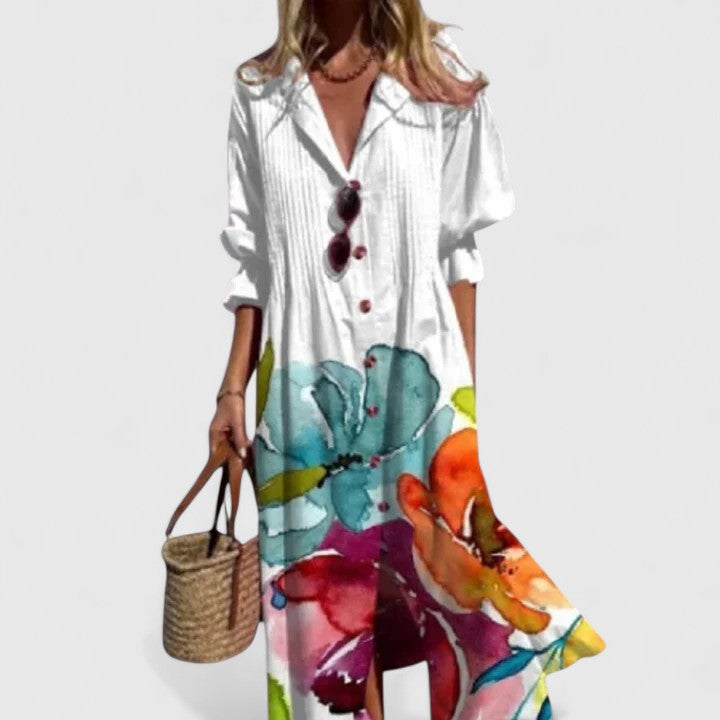 Image of Women's Button-Down Floral Maxi Dress