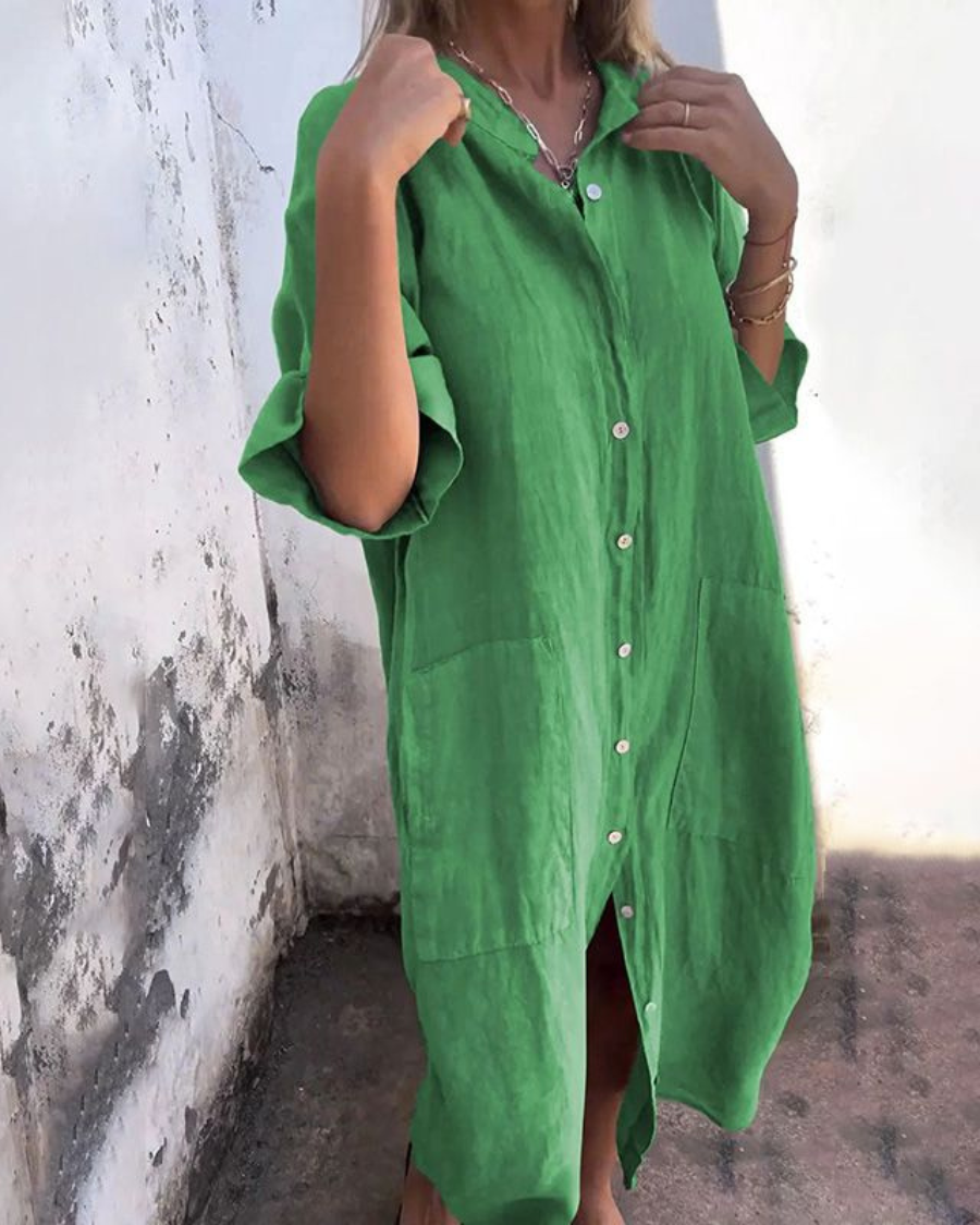 Image of Women's Button-Down Shirt Midi Dress