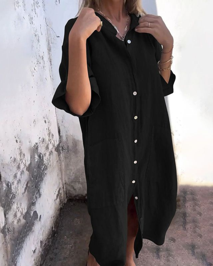 Image of Women's Button-Down Shirt Midi Dress