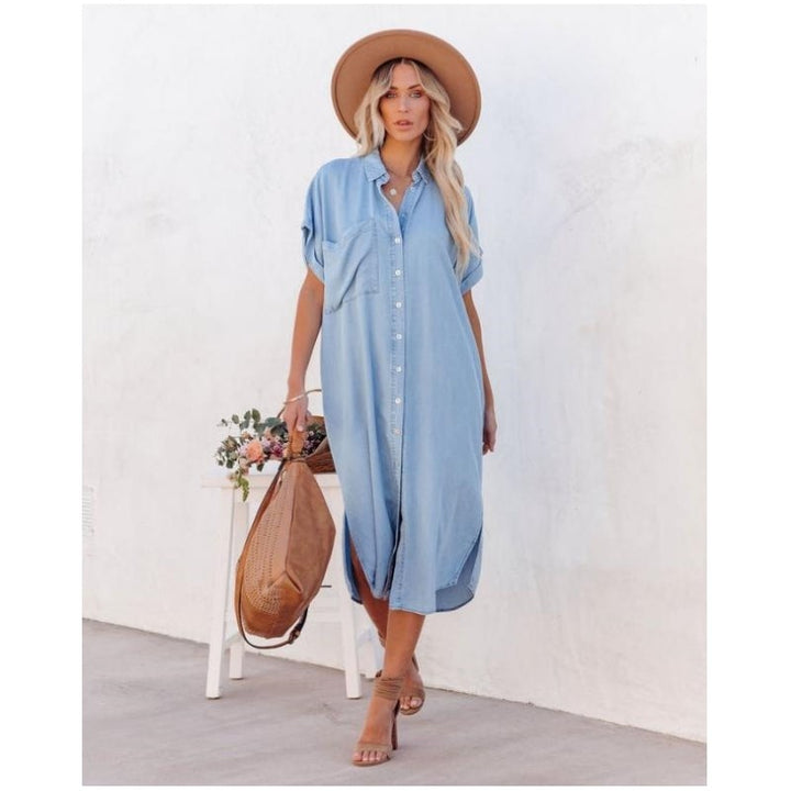 Image of Women's Button-Down Shirt Midi Dress