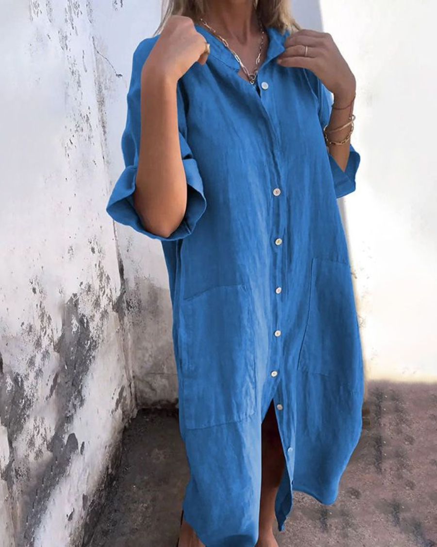 Image of Women's Button-Down Shirt Midi Dress