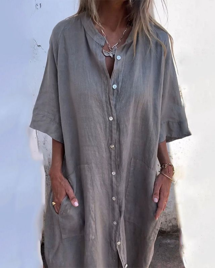 Image of Women's Button-Down Shirt Midi Dress