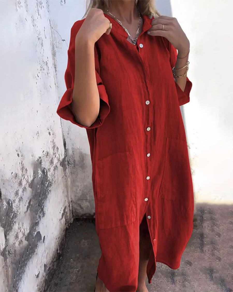 Image of Women's Button-Down Shirt Midi Dress