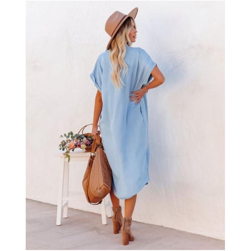 Image of Women's Button-Down Shirt Midi Dress