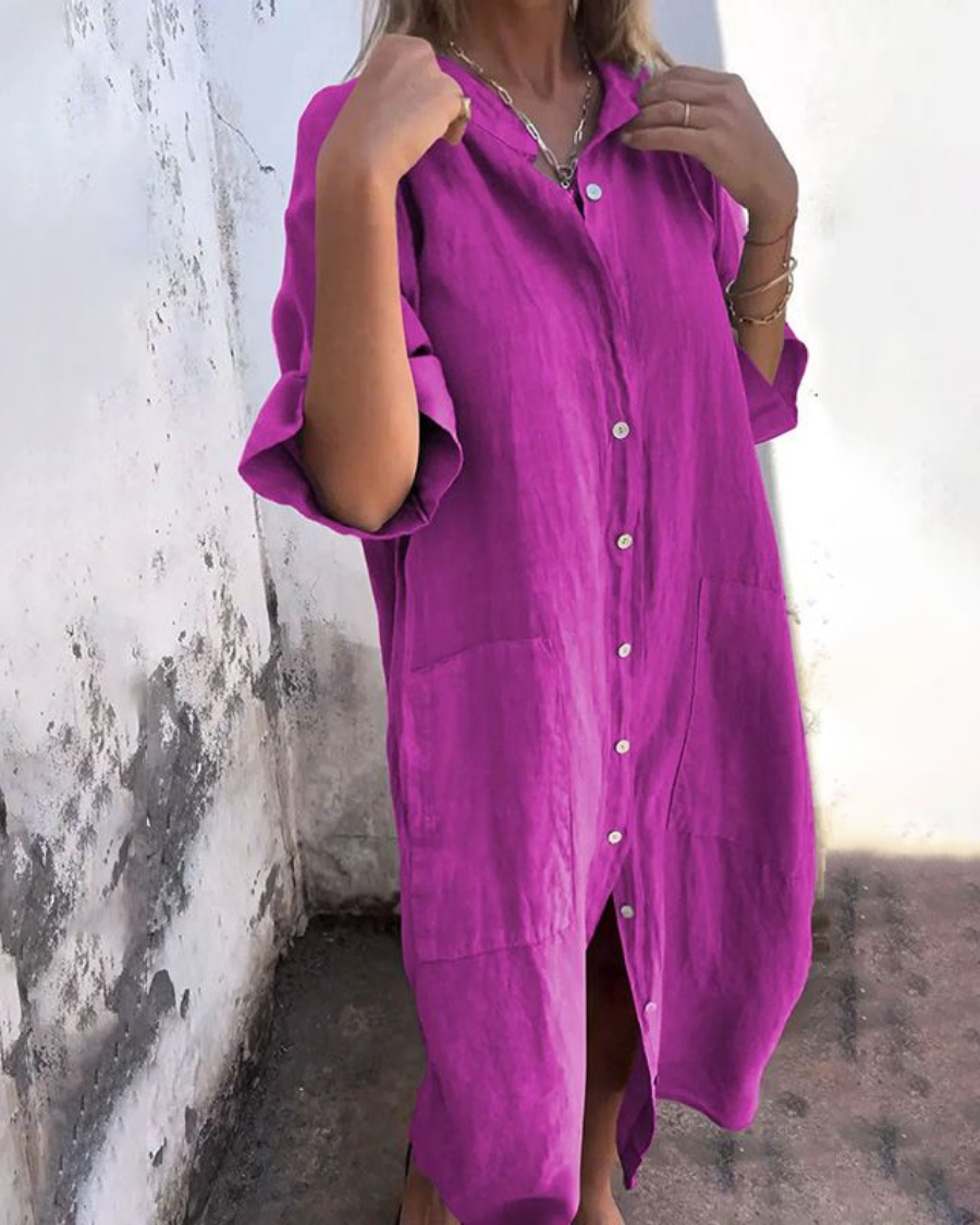 Image of Women's Button-Down Shirt Midi Dress