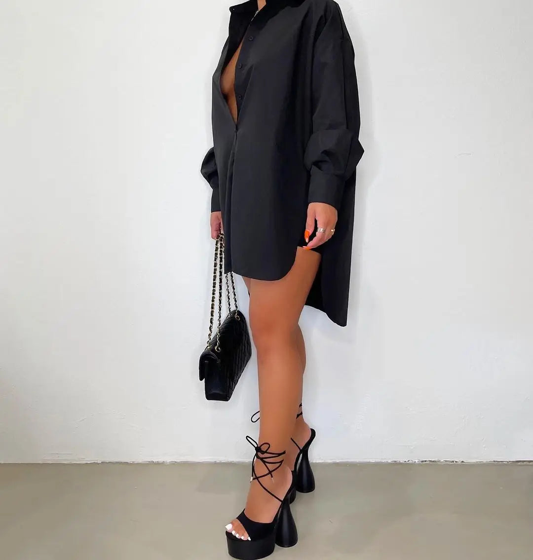Image of Women's Button-Down Shirt Mini Dress