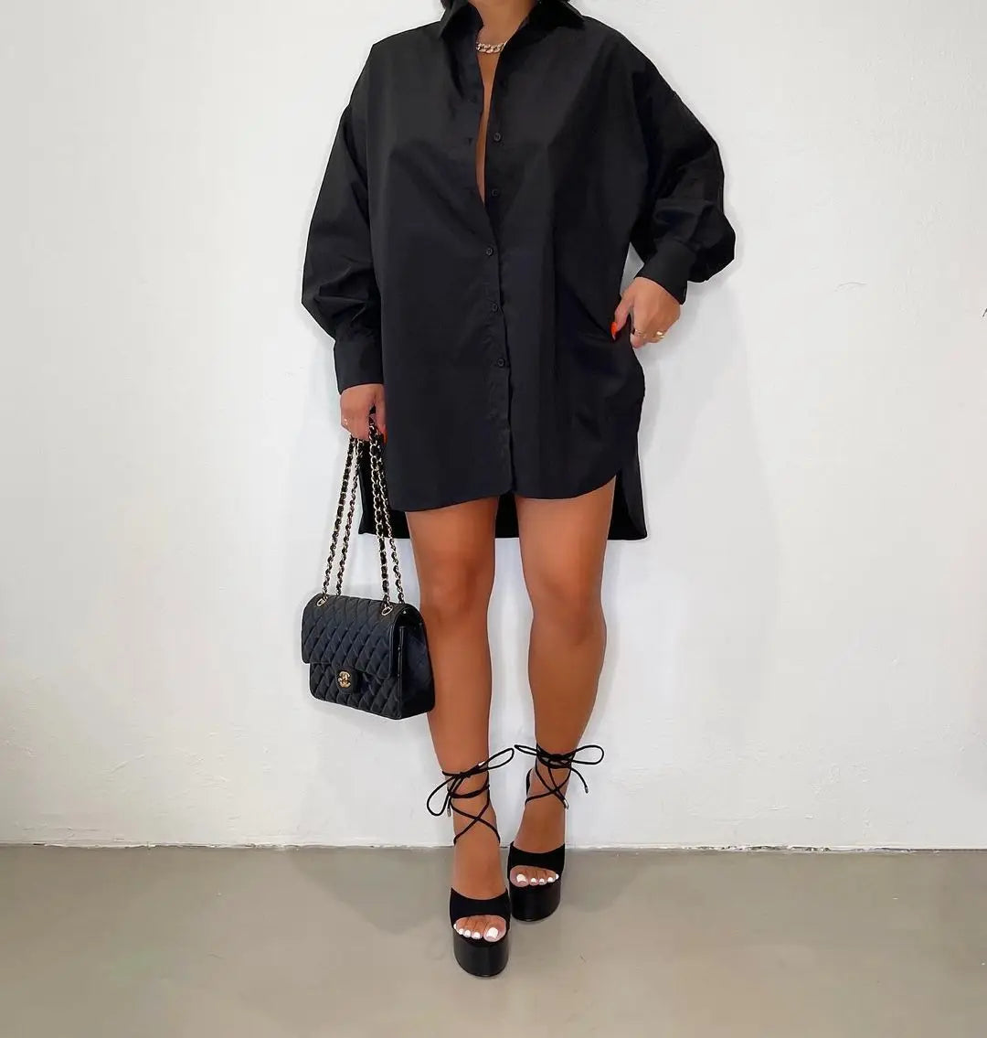 Image of Women's Button-Down Shirt Mini Dress